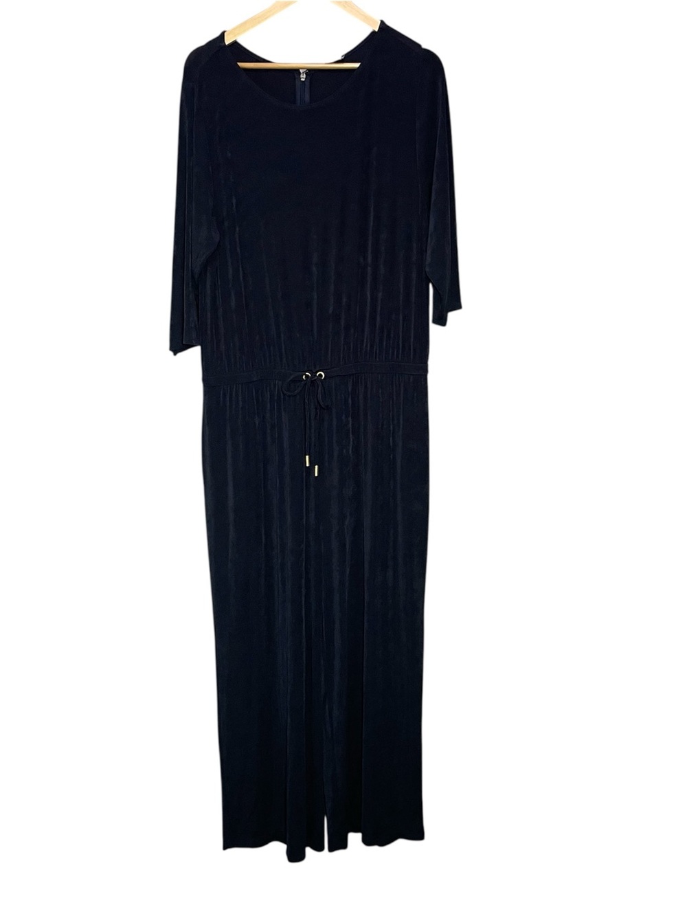 Chico’s Travelers Slinky Jumpsuit Pantsuit Mindnight Navy 3 Petite XL 16 18